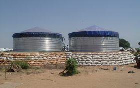 Water Storage Tanks in the field